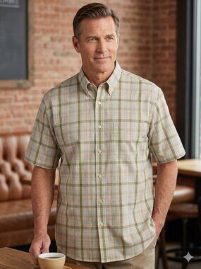 Jos. A. Bank Stays Cool short sleeve button down‎ shirt XL